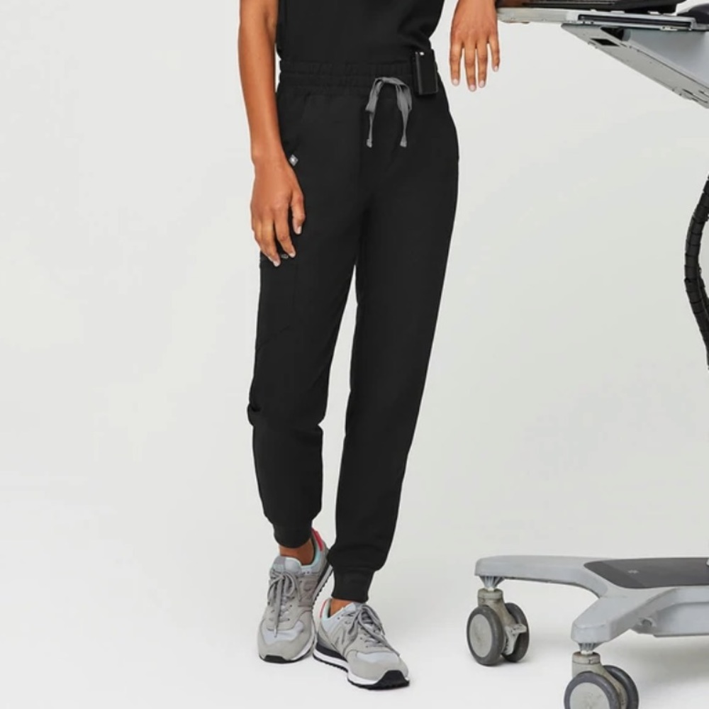 Figs High Waisted Zamora Jogger Scrub Pants - Black, Small